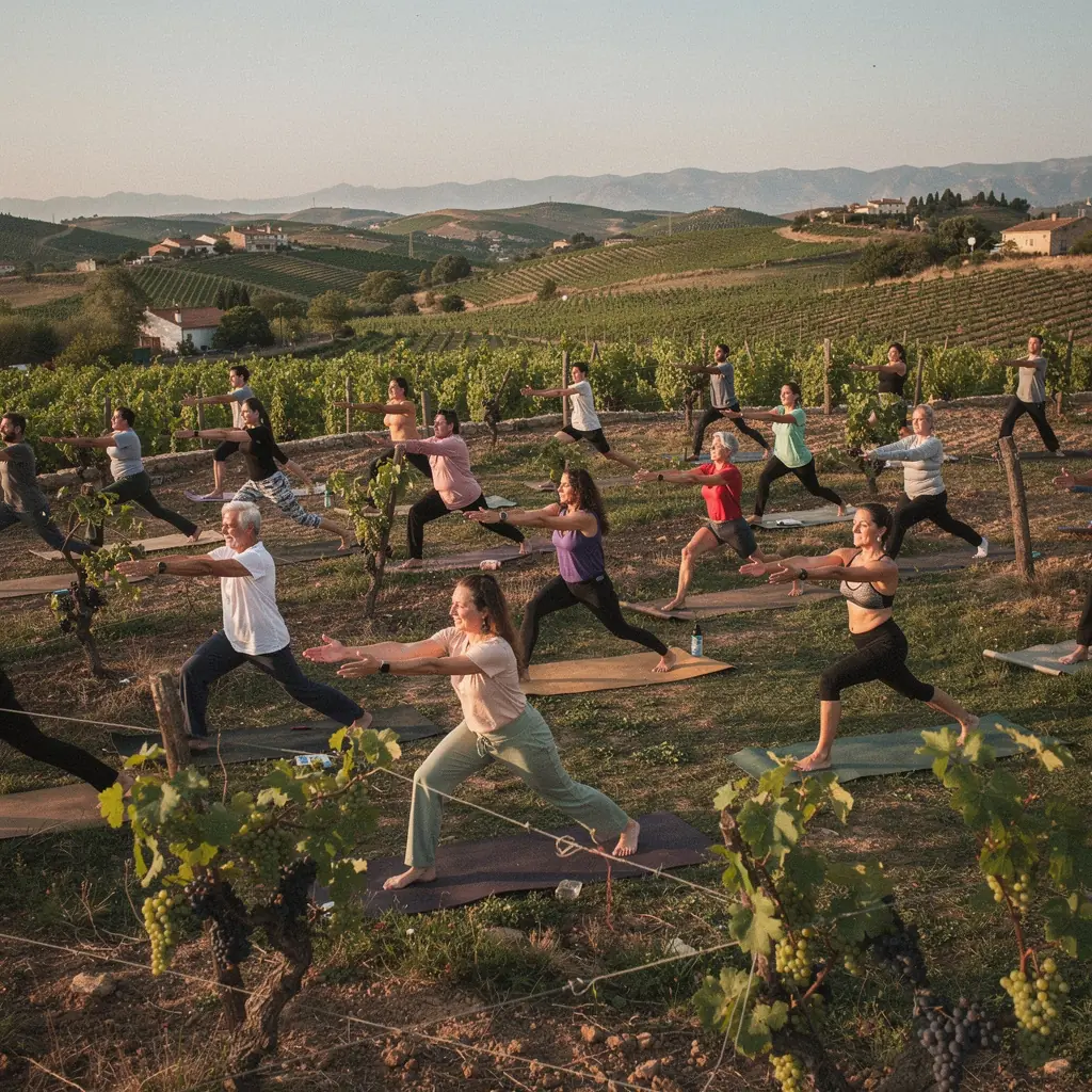 Grupo de atletas en una sesión de yoga, concentrándose en la respiración controlada.