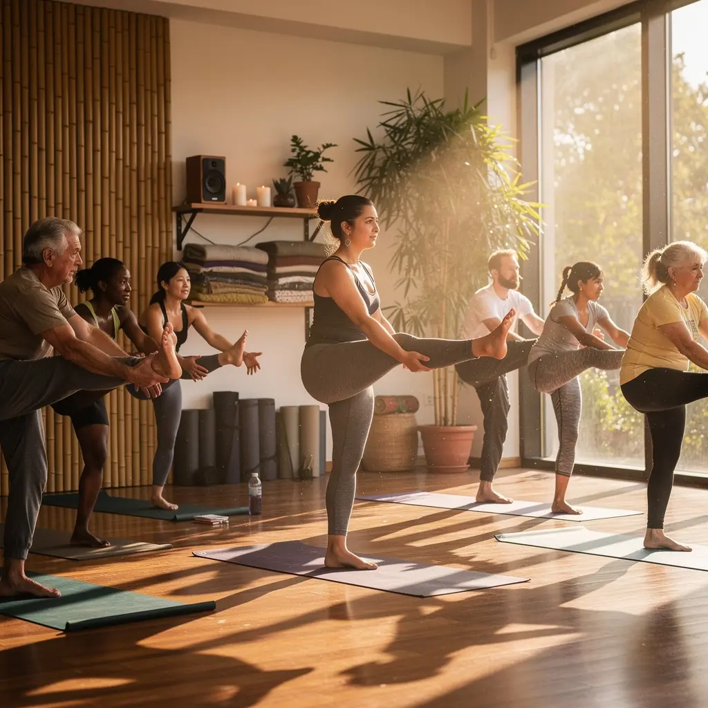 Atletas meditando al aire libre, enfocándose en la conexión mente-cuerpo.