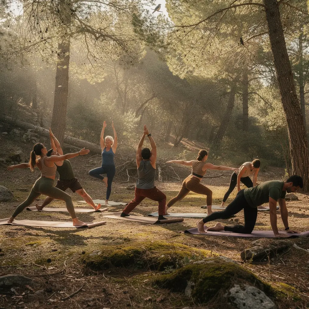Practicante de yoga realizando una postura larga para mejorar la resistencia.