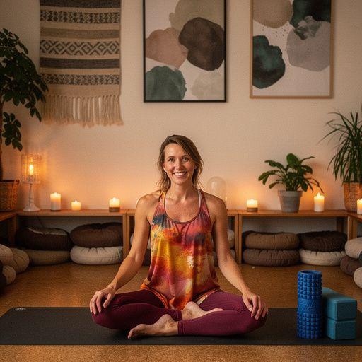 Atletas en una sesión de yoga, demostrando diversas posturas para mejorar la fuerza y la flexibilidad.